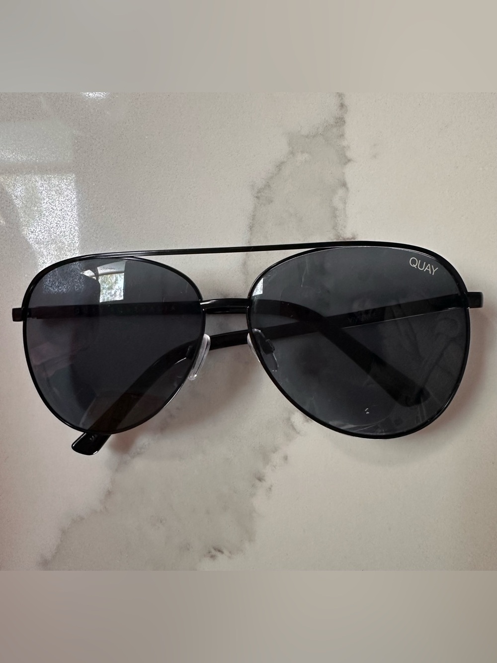 Quay Australia Black Aviator Sunglasses